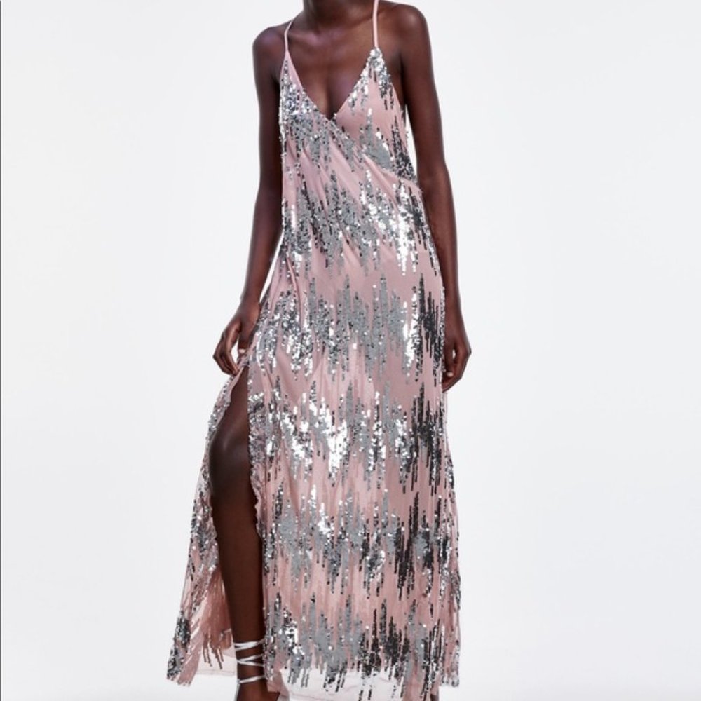 ZARA STRAPPY DRESS WITH SEQUINS 2878/473 - Picture 7 of 7